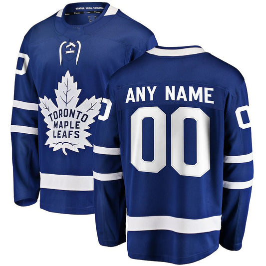 Custom T.Maple Leafs Fanatics Branded Home Breakaway Blue Stitched American Hockey Jerseys CustomName