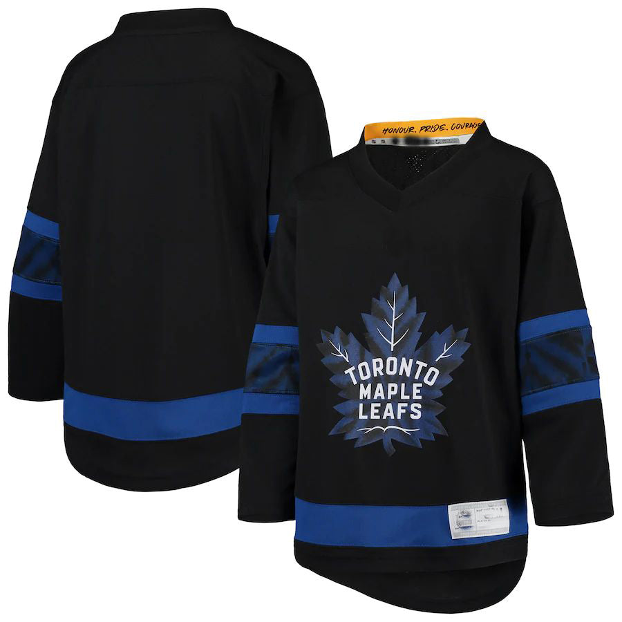 T.Maple Leafs Alternate Replica Team Jersey Black Stitched American Hockey Jerseys CustomName