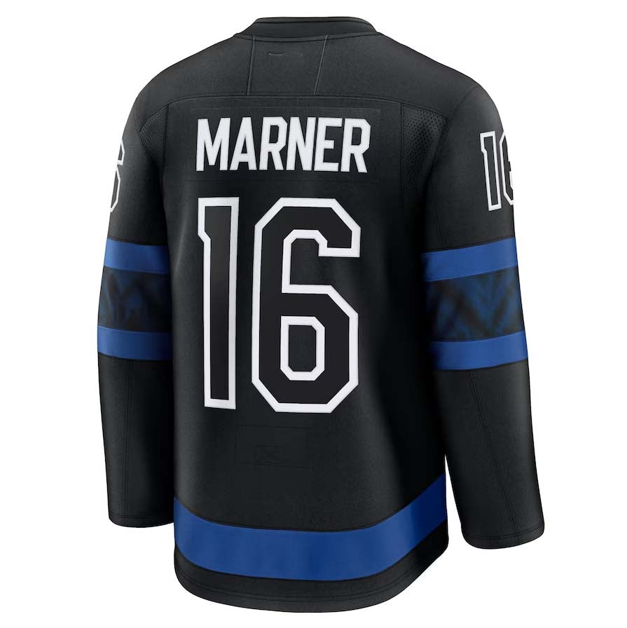 T.Maple Leafs #16 Mitch Marner Fanatics Alternate Premium Jersey - Black Stitched American Hockey Jerseys CustomName