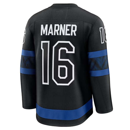 T.Maple Leafs #16 Mitch Marner Fanatics Alternate Premium Jersey - Black Stitched American Hockey Jerseys CustomName