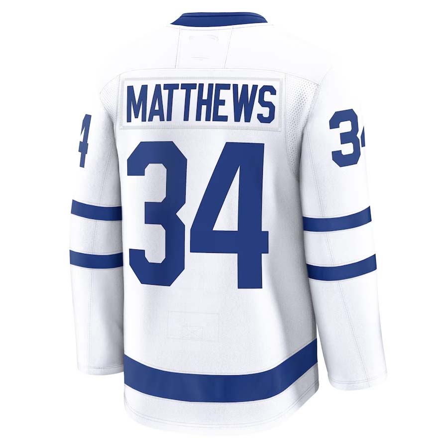 T.Maple Leafs #34 Auston Matthews Fanatics Away Premium Jersey - White Stitched American Hockey Jerseys CustomName