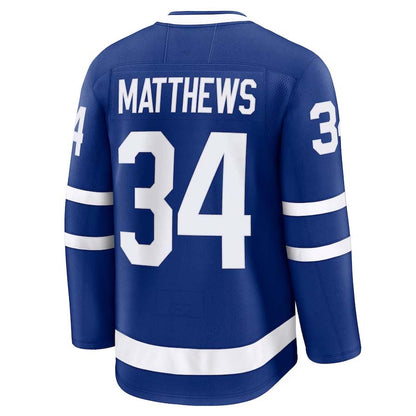 T.Maple Leafs #34 Auston Matthews Fanatics Captain Patch Home Premium Jersey - Blue Stitched American Hockey Jerseys CustomName