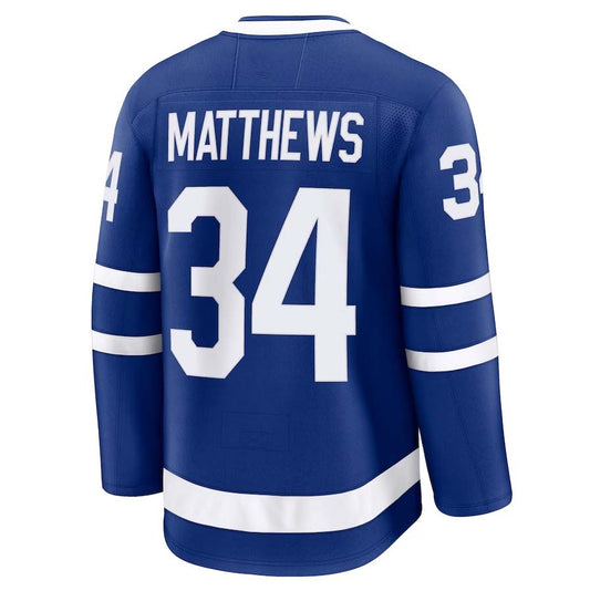 T.Maple Leafs #34 Auston Matthews Fanatics Captain Patch Home Premium Jersey - Blue Stitched American Hockey Jerseys CustomName