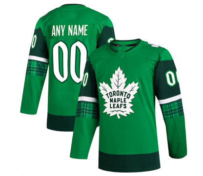 Custom T.Maple Leafs 2023 St. Patrick's Day Primegreen Authentic Jersey - Kelly Green Stitched American Hockey Jerseys CustomName
