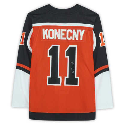 P.Flyers #11 Travis Konecny Fanatics Authentic Autographed 2020-21 Reverse Retro  Orange Stitched American Hockey Jerseys CustomName