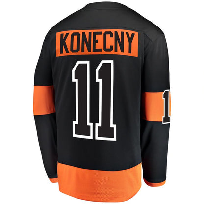 P.Flyers #11 Travis Konecny Fanatics Branded Alternate Breakaway Player Jersey Black Stitched American Hockey Jerseys CustomName