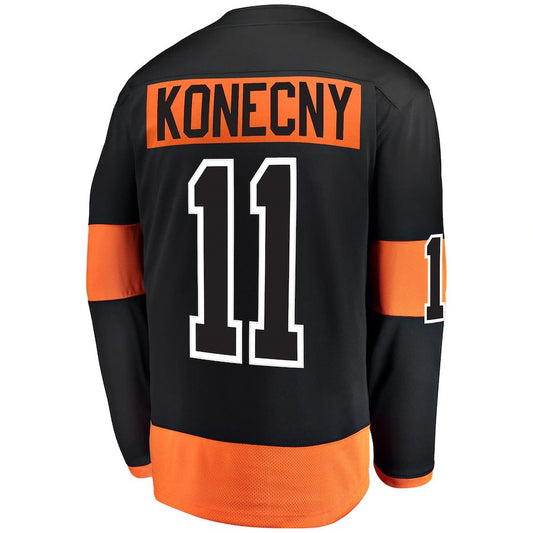 P.Flyers #11 Travis Konecny Fanatics Branded Alternate Breakaway Player Jersey Black Stitched American Hockey Jerseys CustomName