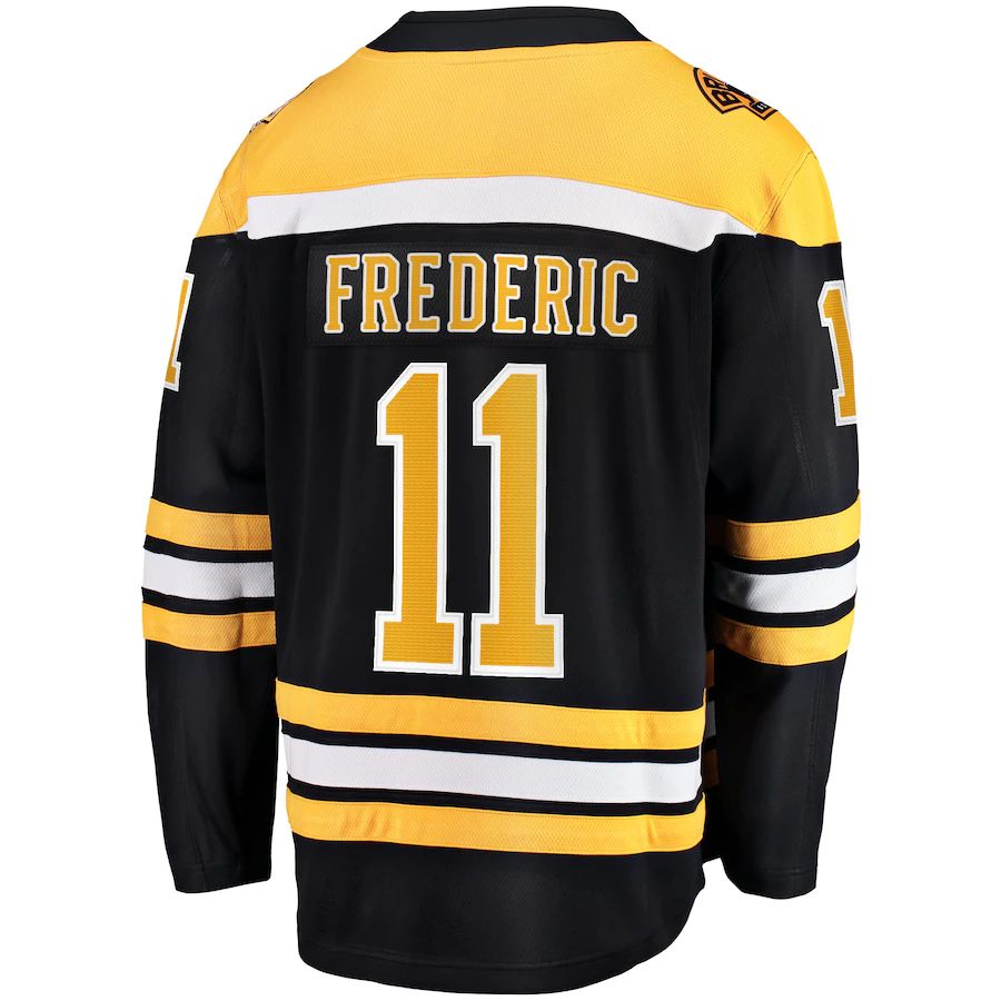 B.Bruins #11 Trent Frederic Fanatics Branded Home Breakaway Player Jersey  Black Stitched American Hockey Jerseys CustomName