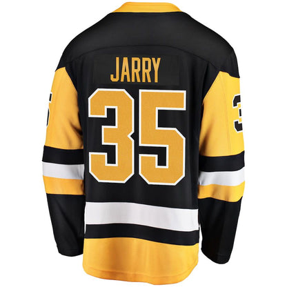 P.Penguins #35 Tristan Jarry Fanatics Branded Home Breakaway Player Jersey Black Stitched American Hockey Jerseys CustomName