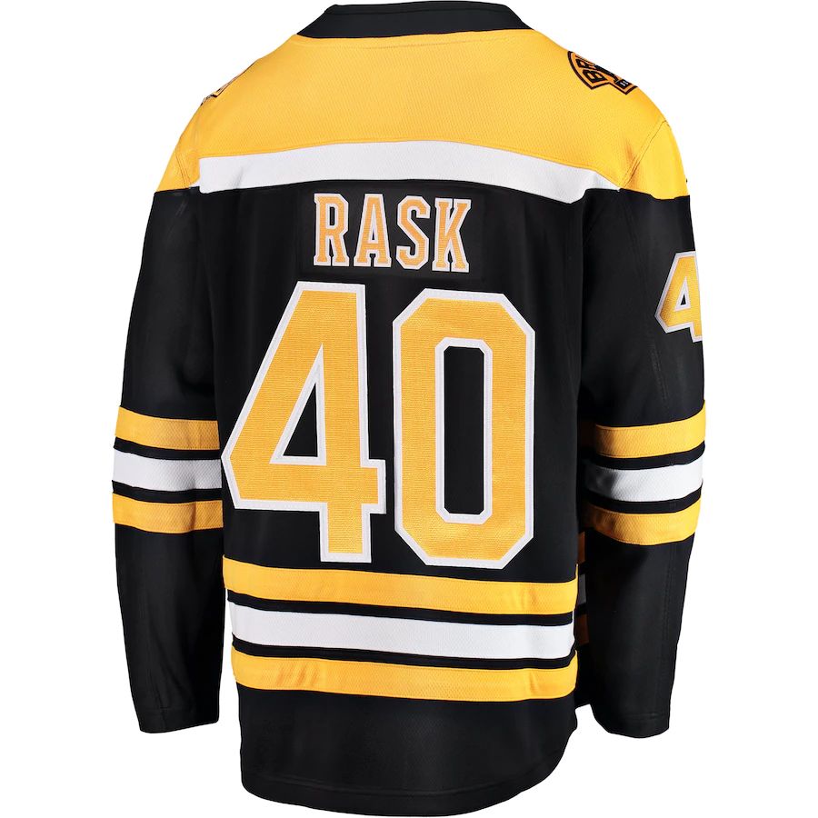 B.Bruins #40 Tuukka Rask Fanatics Branded Breakaway Player Jersey Black Stitched American Hockey Jerseys CustomName