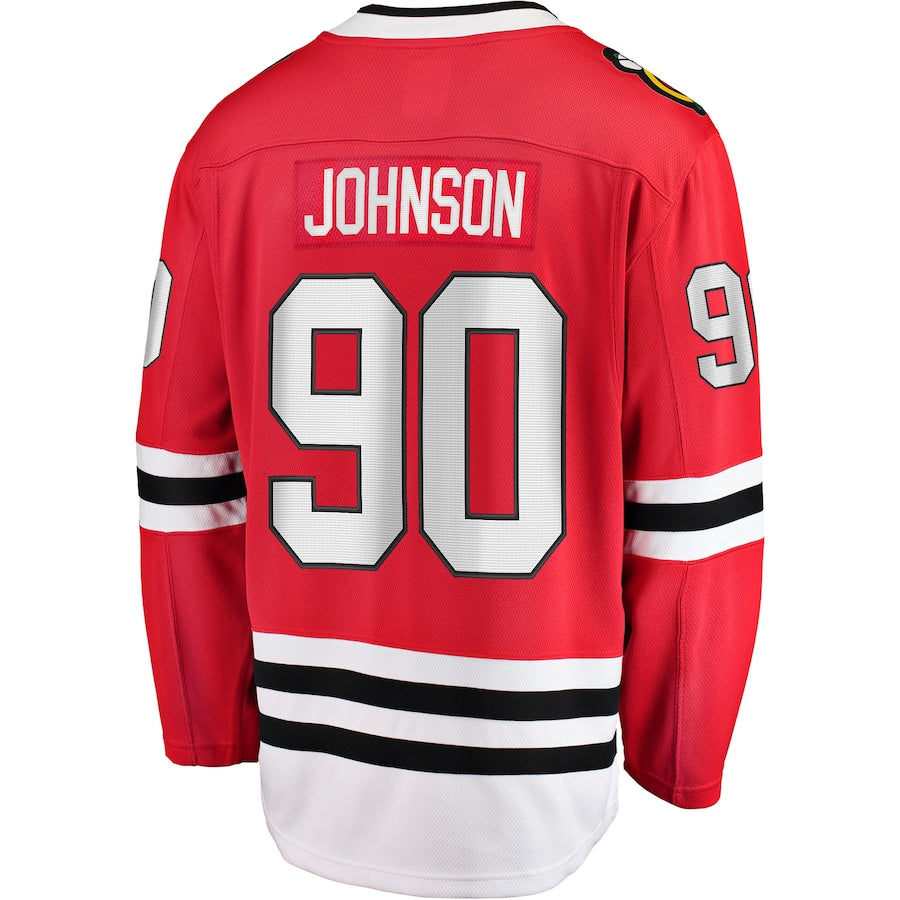 C.Blackhawks #90 Tyler Johnson Fanatics Branded Home Team Breakaway Player Jersey Red Stitched American Hockey Jerseys CustomName