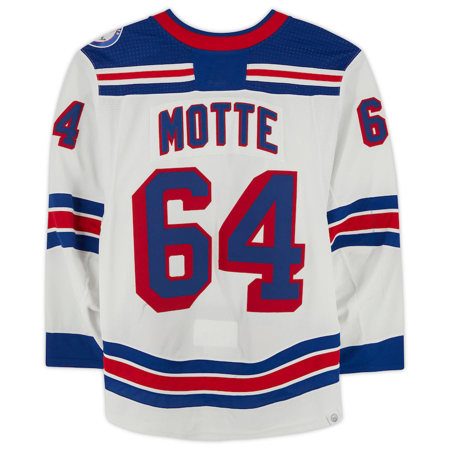 NY.Rangers #64 Tyler Motte Fanatics Authentic Game-Used White Stitched American Hockey Jerseys CustomName