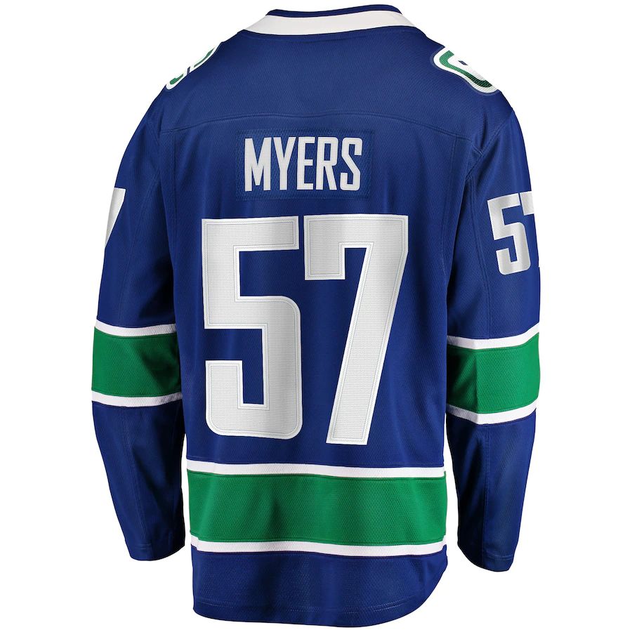 V.Canucks #57 Tyler Myers Fanatics Branded Home Breakaway Player Jersey  Blue Stitched American Hockey Jerseys CustomName