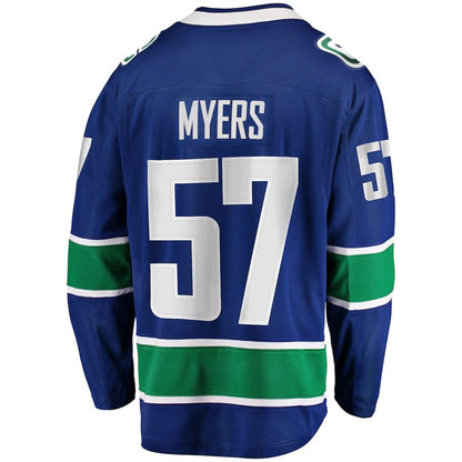 V.Canucks #57 Tyler Myers Fanatics Branded Home Breakaway Player Jersey  Blue Stitched American Hockey Jerseys CustomName