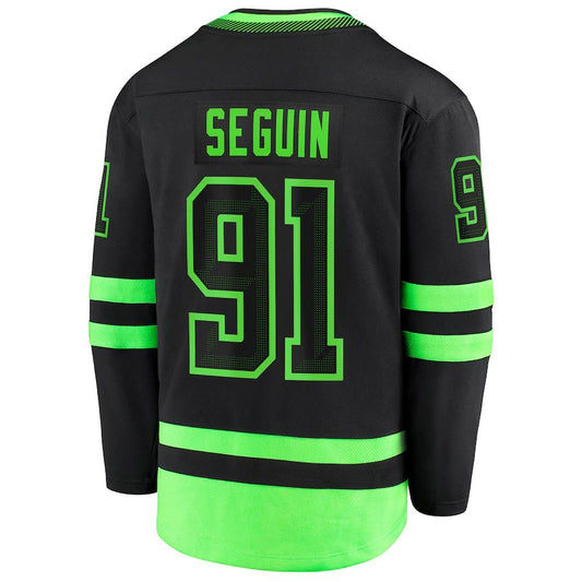 D.Stars #91 Tyler Seguin Fanatics Branded 2020-21 Alternate Premier Breakaway Player Jersey Black Green Stitched American Hockey Jerseys CustomName