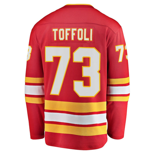 C.Flames #73 Tyler Toffoli Fanatics Branded Home Breakaway Player Jersey Red Stitched American Hockey Jerseys CustomName