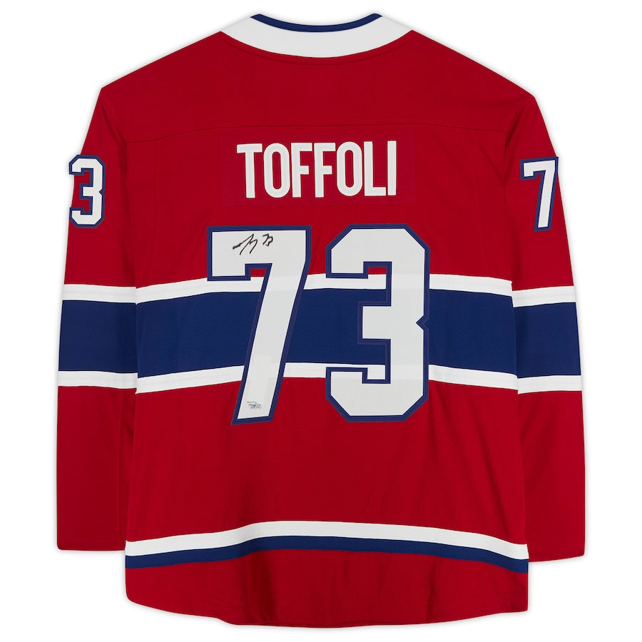 M.Canadiens #73 Tyler Toffoli Fanatics Authentic Autographed Breakaway Jersey Red Stitched American Hockey Jerseys CustomName
