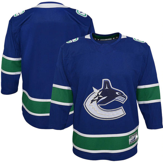 V.Canucks Premier Jersey Blue Stitched American Hockey Jerseys CustomName