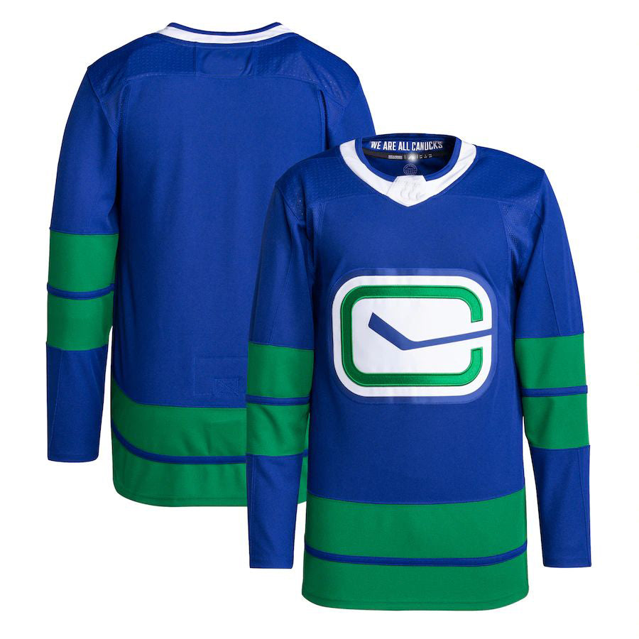 V.Canucks Alternate Primegreen Authentic Pro Blank Jersey Blue Stitched American Hockey Jerseys CustomName