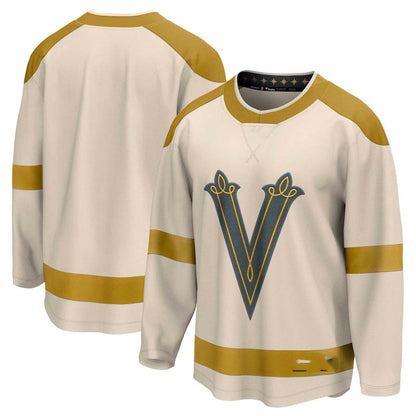 V.Golden Knights Fanatics 2024 NHL Winter Classic Breakaway Jersey - Cream Stitched American Hockey Jerseys CustomName