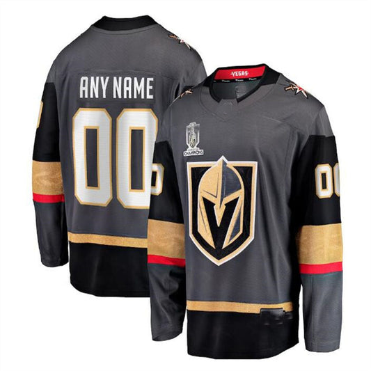 Custom V.Golden Knights  Fanatics Branded 2023 Stanley Cup Champions Alternate Breakaway Custom Jersey - Black Stitched American Hockey Jerseys CustomName