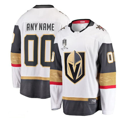 Custom V.Golden Knights Fanatics Branded 2023 Stanley Cup Champions Away Breakaway Custom Jersey - White Stitched American Hockey Jerseys CustomName