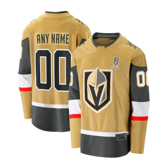 Custom V.Golden Knights Fanatics Branded 2023 Stanley Cup Champions Home Breakaway Custom Jersey - Gold Stitched American Hockey Jerseys CustomName