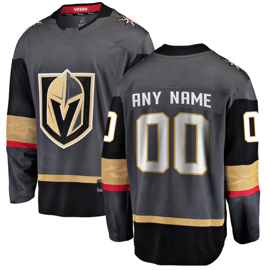 Custom V.Golden Knights Fanatics Branded Alternate Breakaway Jersey Gray Stitched American Hockey Jerseys CustomName