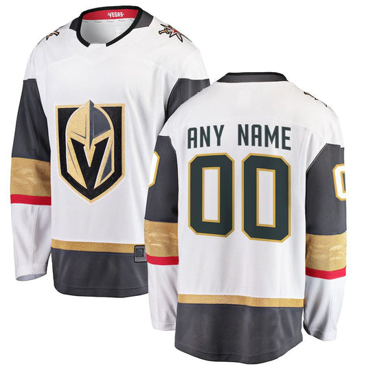 Custom V.Golden Knights Fanatics Branded Away Breakaway White Gray Stitched American Hockey Jerseys CustomName