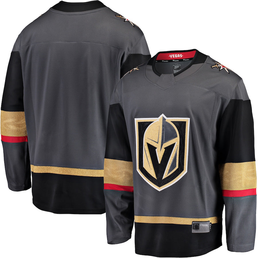 V.Golden Knights Fanatics Branded Breakaway Alternate Jersey Gray Stitched American Hockey Jerseys CustomName