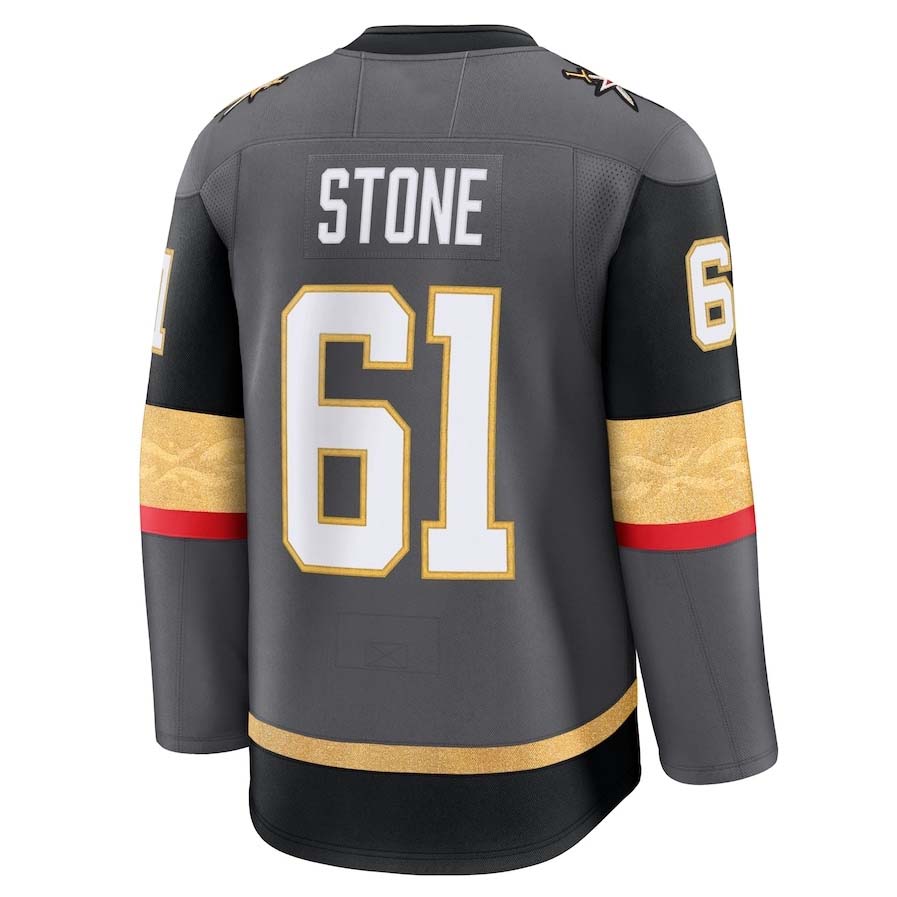 V.Golden Knights #61 Mark Stone Fanatics Alternate Premium Jersey - Gray Stitched American Hockey Jerseys CustomName