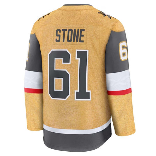 V.Golden Knights #61 Mark Stone Fanatics Home Premium Jersey - Gold Stitched American Hockey Jerseys CustomName