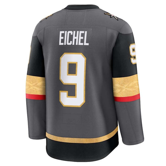 V.Golden Knights #9 Jack Eichel Fanatics Alternate Premium Jersey - Gray Stitched American Hockey Jerseys CustomName