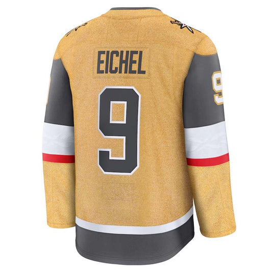 V.Golden Knights #9 Jack Eichel Fanatics Home Premium Jersey - Gold Stitched American Hockey Jerseys CustomName