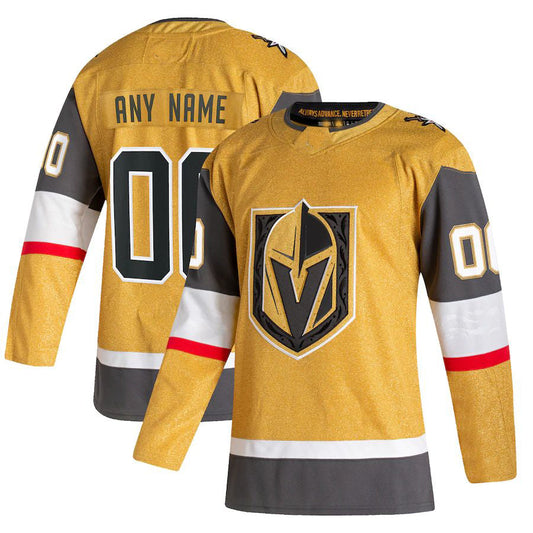 Custom V.Golden Knights 2020-21 Home Authentic Jersey Gold Stitched American Hockey Jerseys CustomName