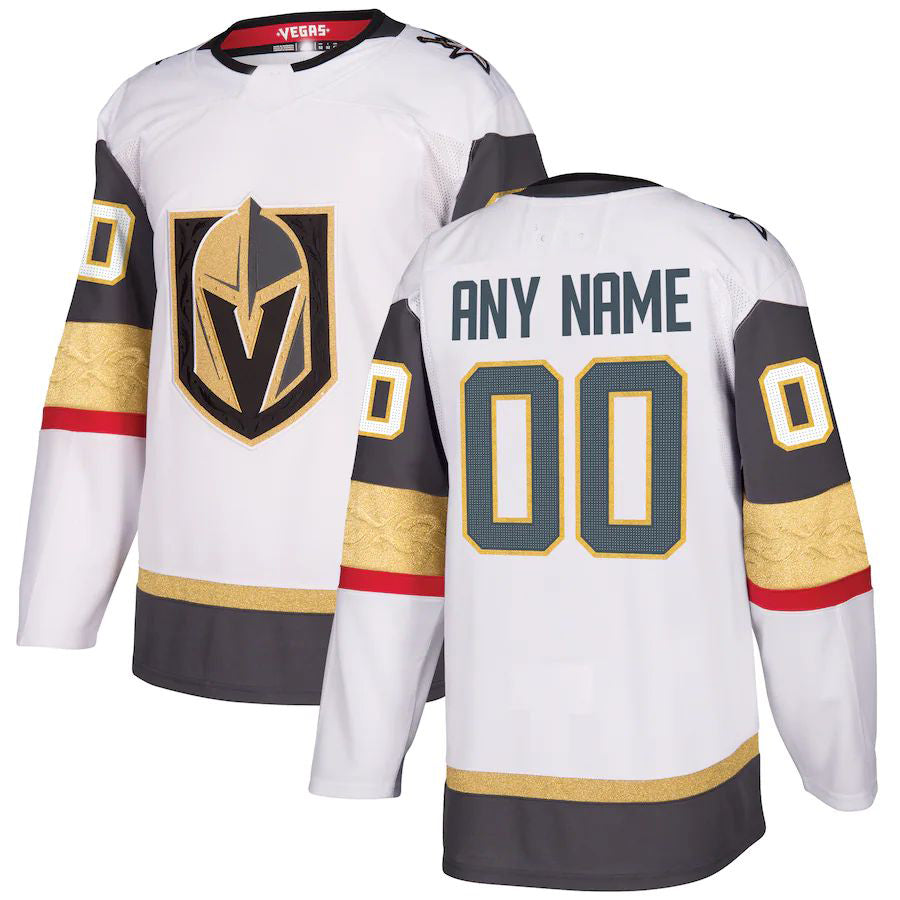 Custom V.Golden Knights Away Authentic Jersey White Gray Stitched American Hockey Jerseys CustomName