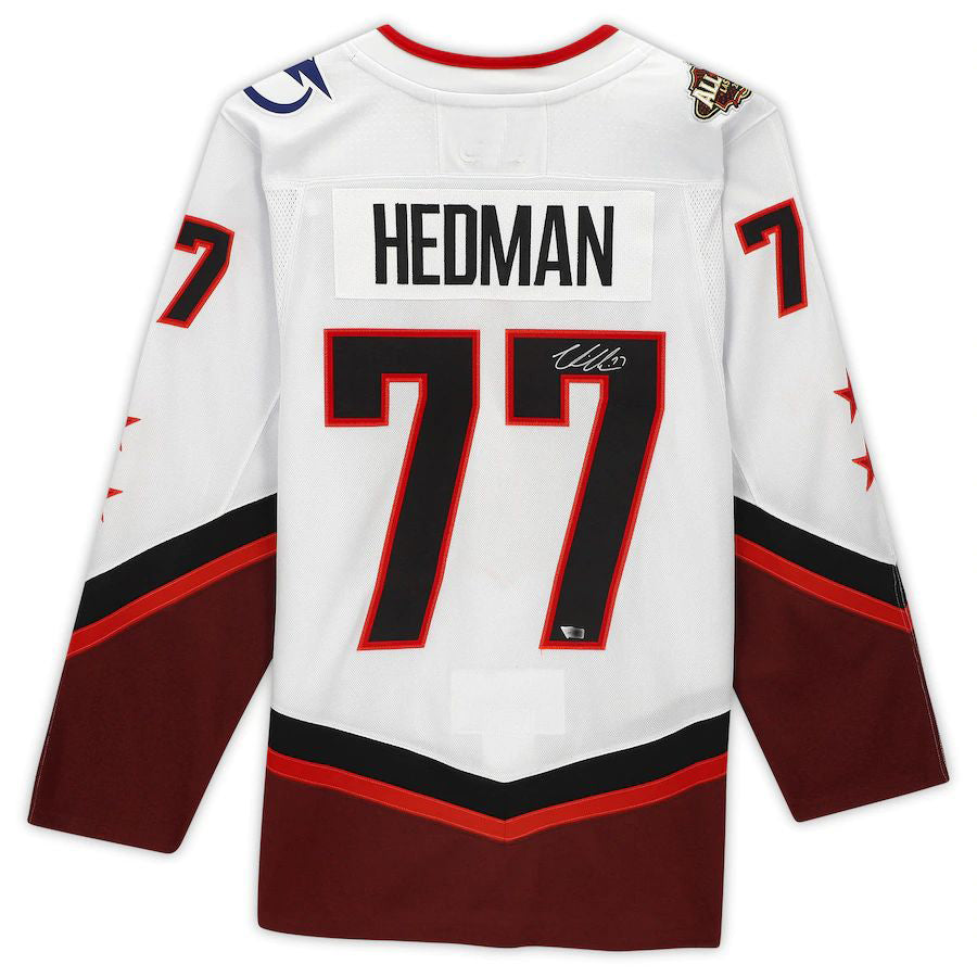 TB.Lightning #77 Victor Hedman Fanatics Authentic Autographed 2022 All-Star Game White Stitched American Hockey Jerseys CustomName