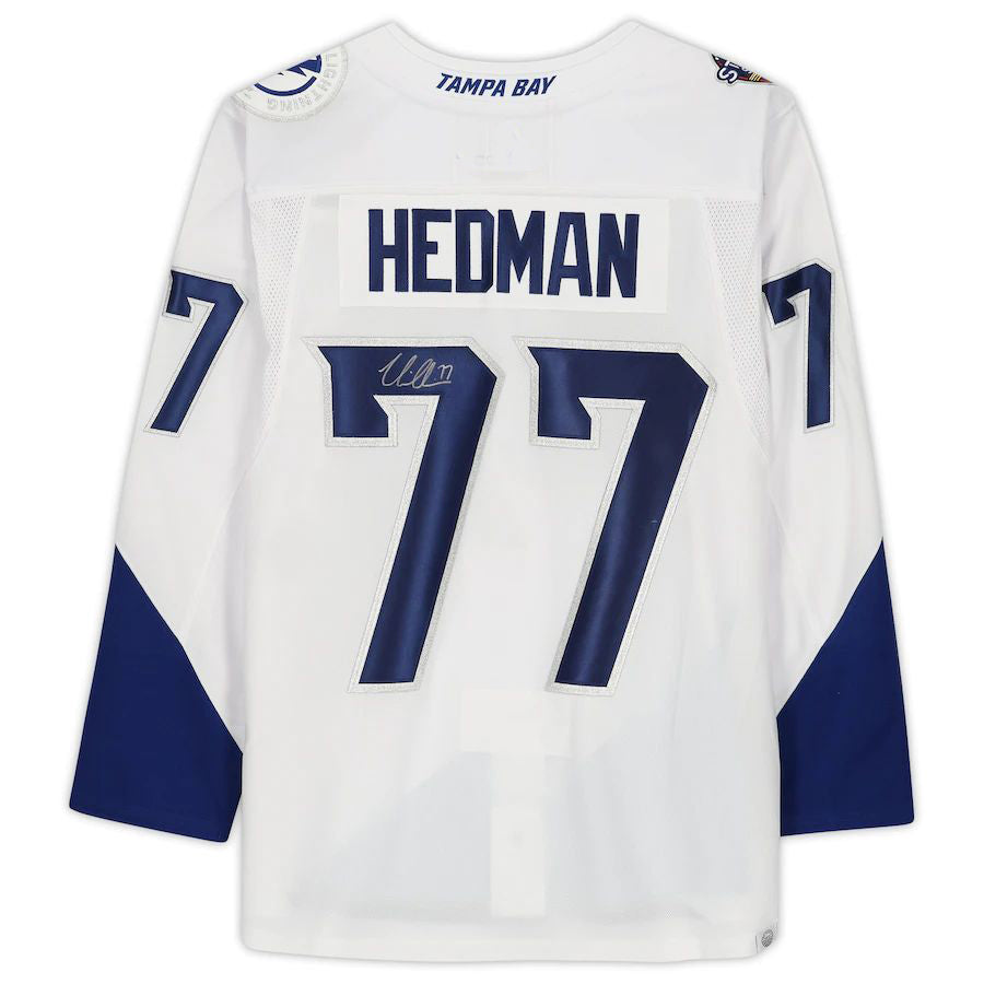TB.Lightning #77 Victor Hedman Fanatics Authentic Autographed 2022 Stadium Series Jersey Stitched American Hockey Jerseys CustomName