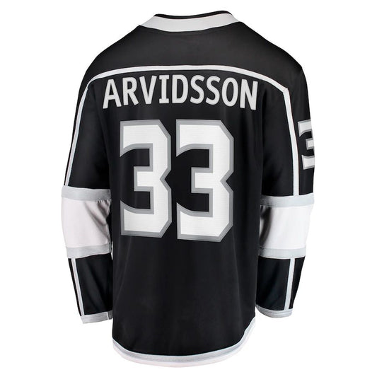 LA.Kings #33 Viktor Arvidsson Fanatics Branded Home Breakaway Player Jersey Black Stitched American Hockey Jerseys CustomName