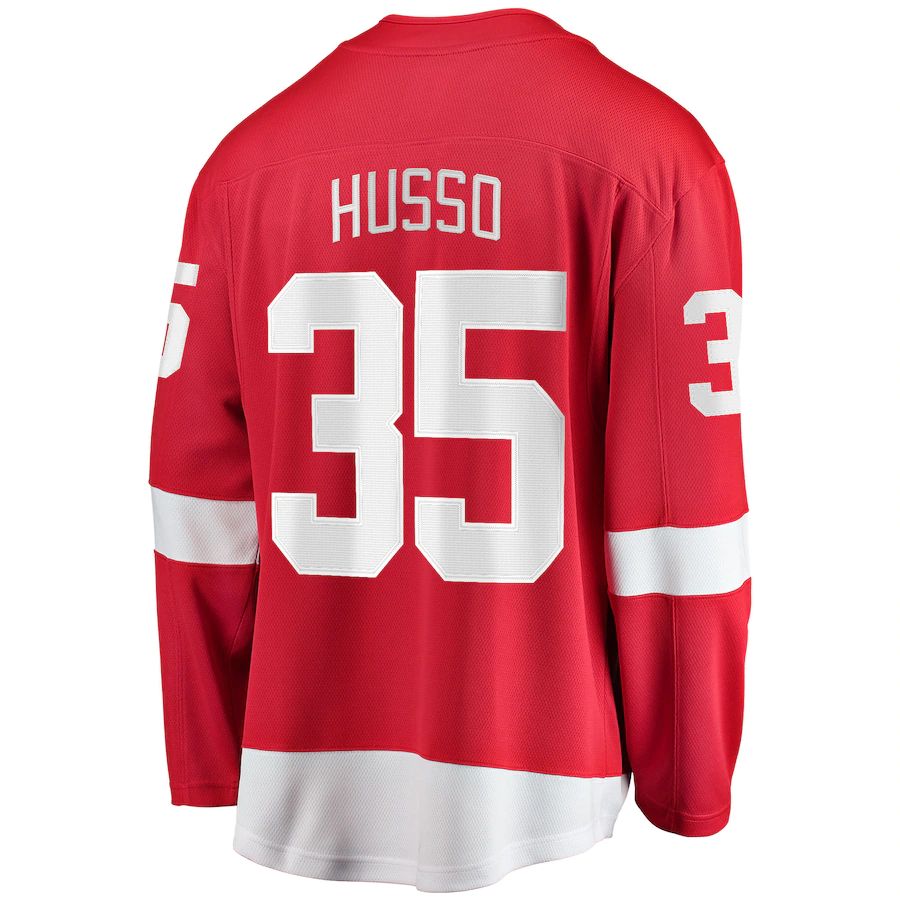 D.Red Wings #35 Ville Husso Fanatics Branded Home Breakaway Player Jersey  Red Stitched American Hockey Jerseys CustomName