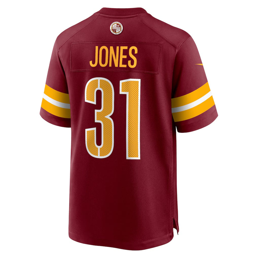 W.Commanders #31 Jonathan Jones Burgundy Team Game Stitched American Football Jerseys CustomName