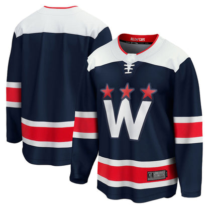 W.Capitals Fanatics Branded 2020-21 Alternate Premier Breakaway Jersey Navy Stitched American Hockey Jerseys CustomName