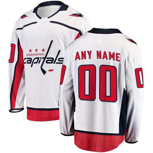 Custom W.Capitals Fanatics Branded Away Breakaway White Stitched American Hockey Jerseys CustomName