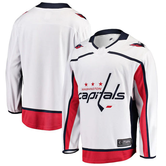 W.Capitals Fanatics Branded Breakaway Away Jersey White Stitched American Hockey Jerseys CustomName