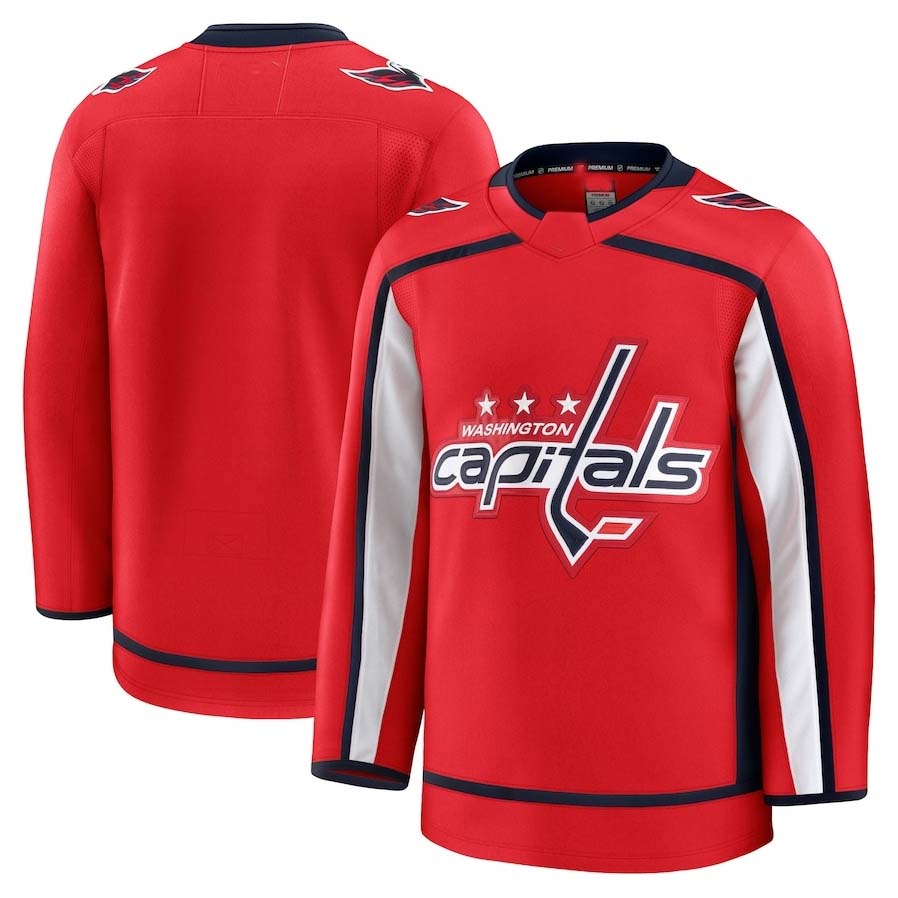 W.Capitals Fanatics Home Premium Jersey - Red Stitched American Hockey Jerseys CustomName