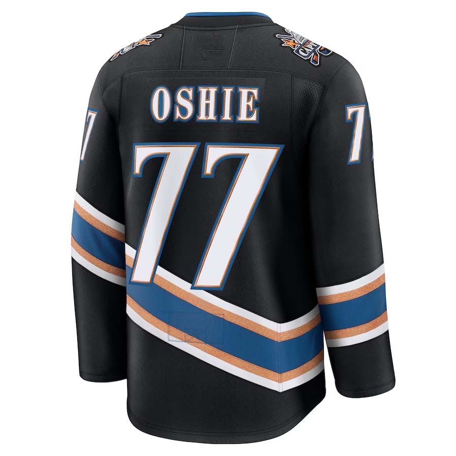W.Capitals #77 TJ Oshie Fanatics Alternate 50th Anniversary Premium Jersey - Black Stitched American Hockey Jerseys CustomName