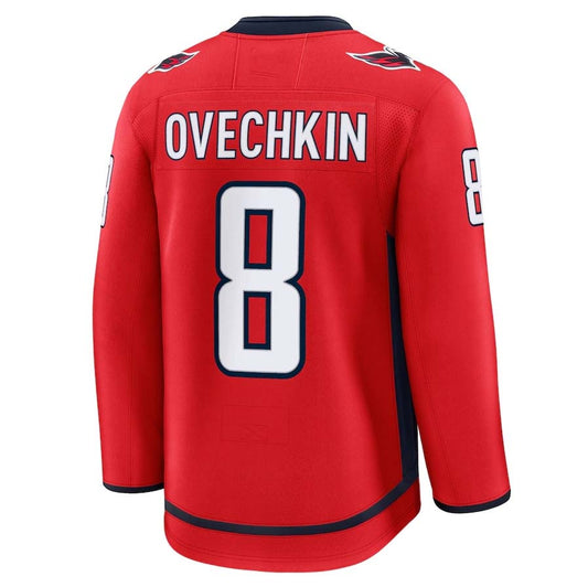 W.Capitals #8 Alexander Ovechkin Fanatics Home Premium Jersey - Red Stitched American Hockey Jerseys CustomName