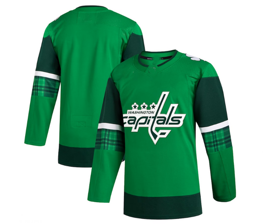 W.Capitals 2023 St. Patrick's Day Primegreen Authentic Jersey - Kelly Green Stitched American Hockey Jerseys CustomName