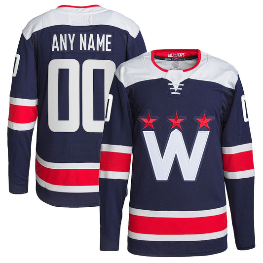 Custom W.Capitals Alternate Authentic Pro Jersey Navy Stitched American Hockey Jerseys CustomName