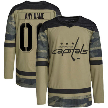 Custom W.Capitals Military Appreciation Team Authentic Custom Practice Jersey Camo Stitched American Hockey Jerseys CustomName